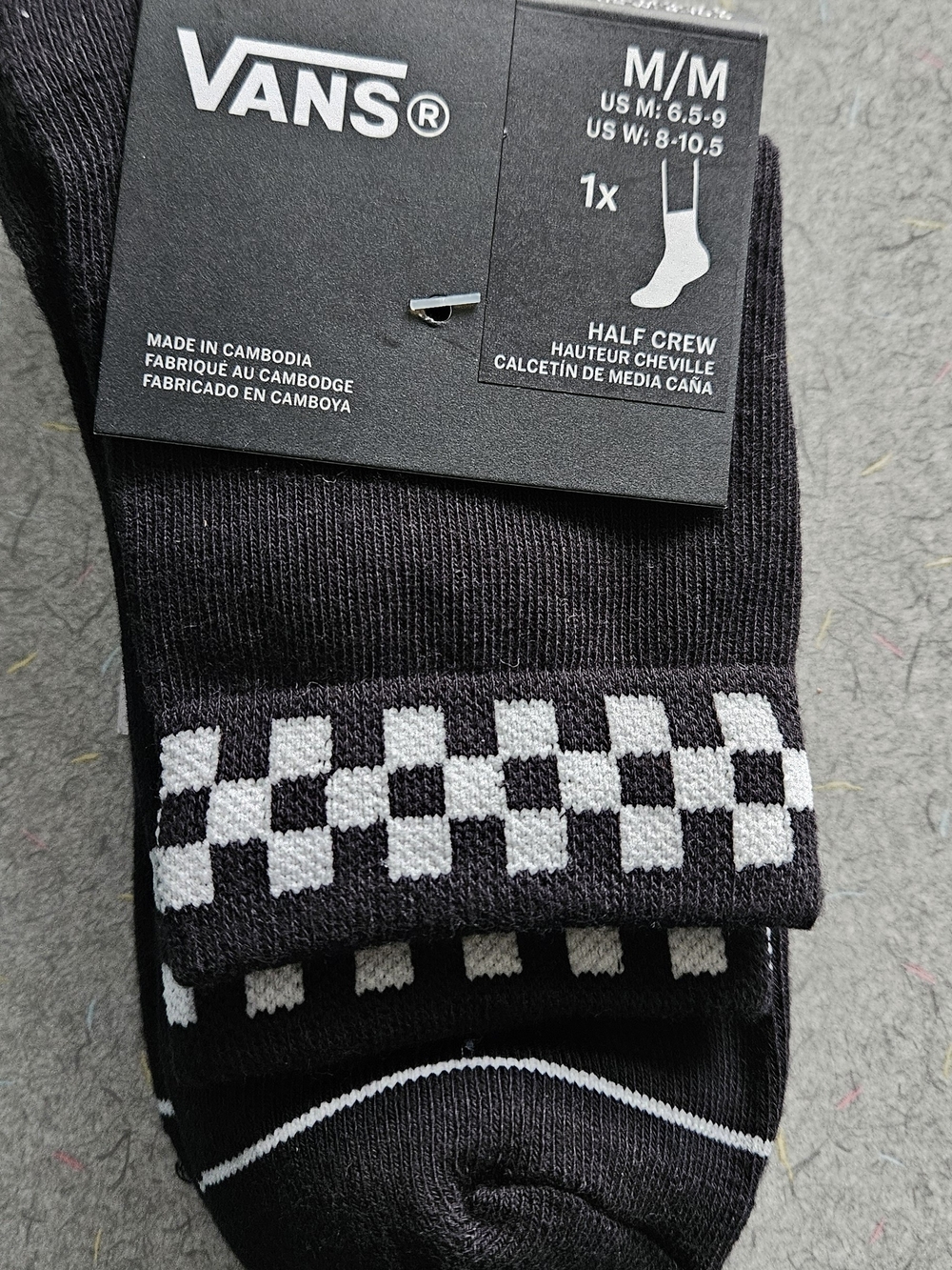 Vans Womens Checker Half-Crew Socks - Picture 9 of 9